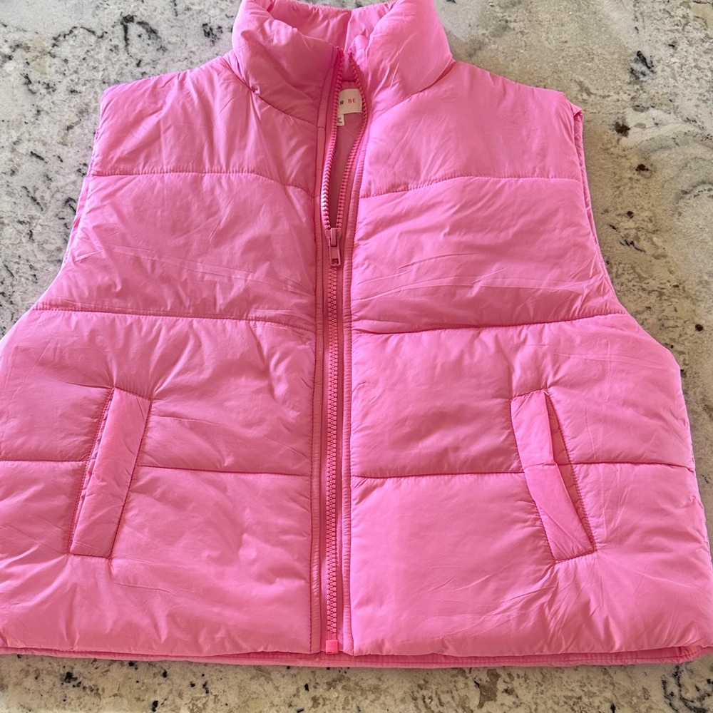 Pink puffer vest